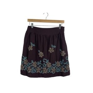VINTAGE Y2K Romy Sequined Floral Mini Skirt in Brown Size S